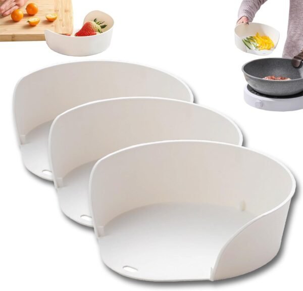 Food Prep Bowls For Cutting Board, Food Prep Bowls Plastic Containers Set for Under Cutting Board, Clear Meal Prepping Containers for Kitchen Counter Organization (3pc) - 图片 5