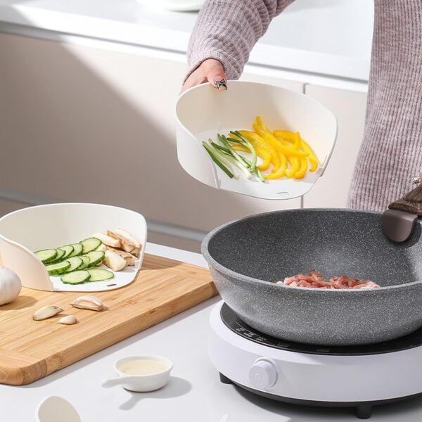 Food Prep Bowls For Cutting Board, Food Prep Bowls Plastic Containers Set for Under Cutting Board, Clear Meal Prepping Containers for Kitchen Counter Organization (3pc) - 图片 4