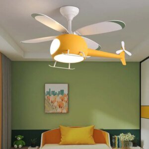 Fan Light Bedroom Light Cartoon Creative Personality Simple Modern Children's Room Airplane Light Boys Girls Fan Chandelier