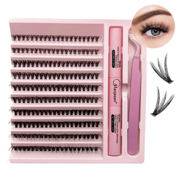 DIY Lashes Extension Kit Eyelashes 200 PCS Clusters Lash Bond and Seal Makeup Tools for Gluing Lashes Gluing Glue Accessories - 图片 5