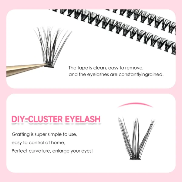 DIY Lashes Extension Kit Eyelashes 200 PCS Clusters Lash Bond and Seal Makeup Tools for Gluing Lashes Gluing Glue Accessories - 图片 2