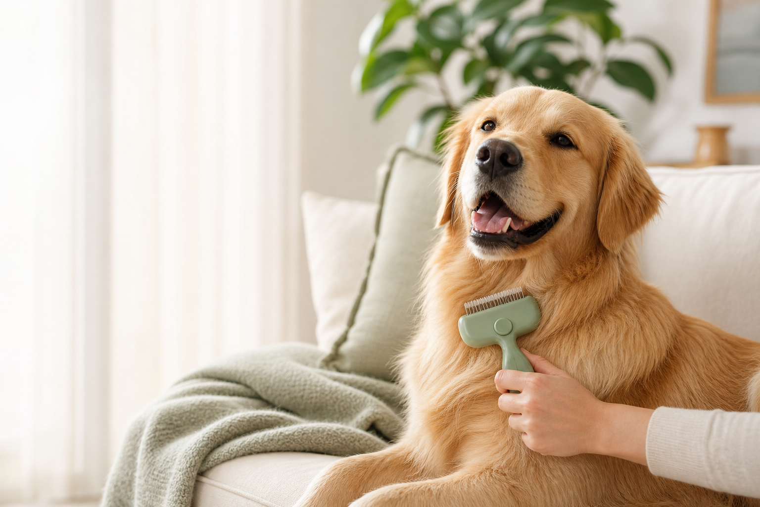 Happy, well-groomed dog